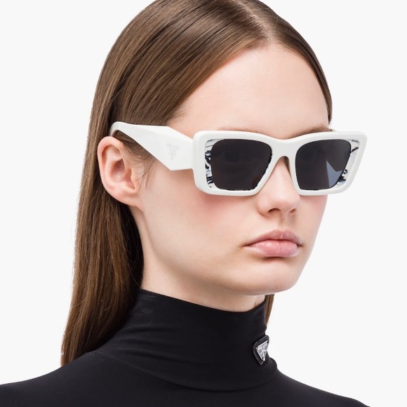 NEW PR08YS 02V5S0 WOMEN SUNGLASSES PRADA PR 08YS WHITE EYEWEAR PRADA - Picture 6 of 14